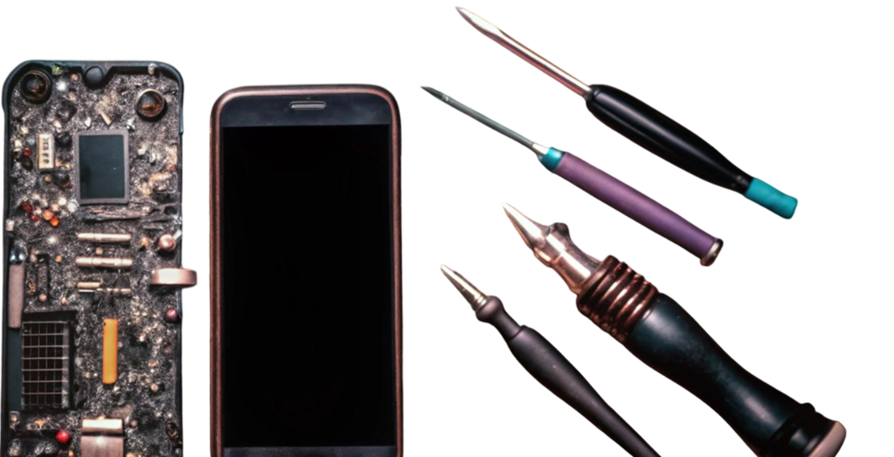 Technician repairing a smartphone using precision tools