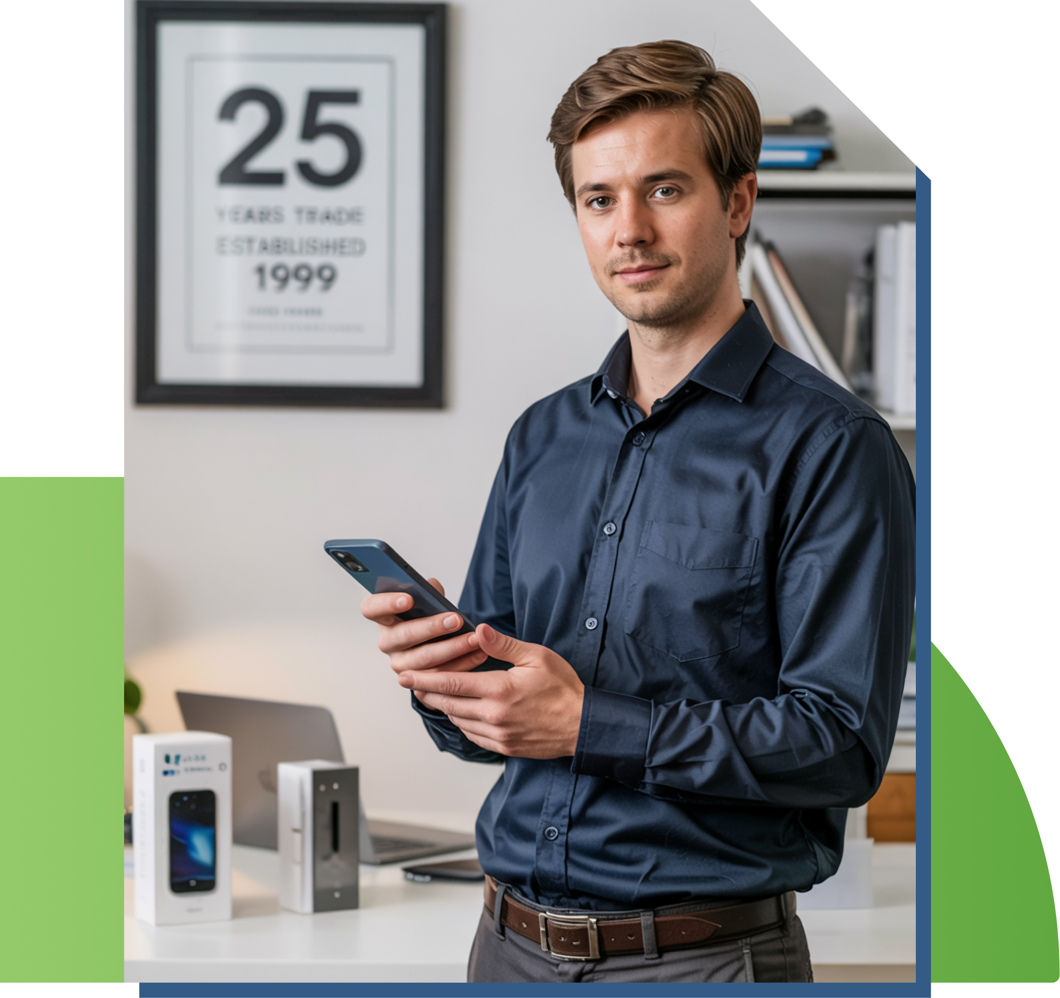 image of user with mobile use