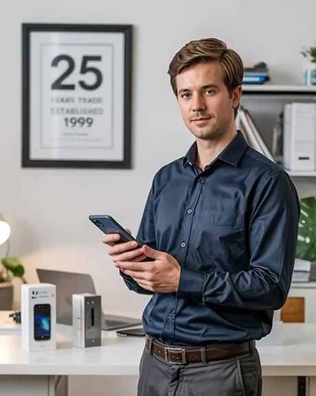image of user with mobile use