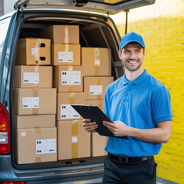 image of man dispatching parcels