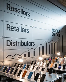 image of mobiles being displayed