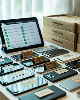 image of devices organized