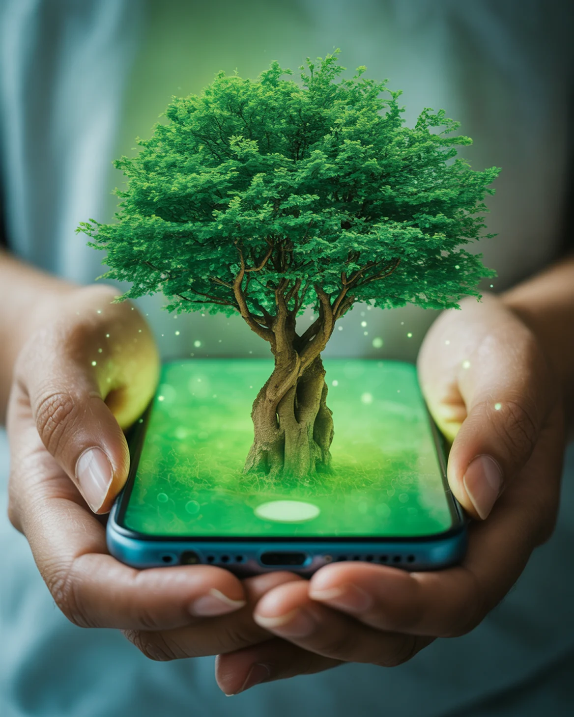 image of 3d tree in mobile