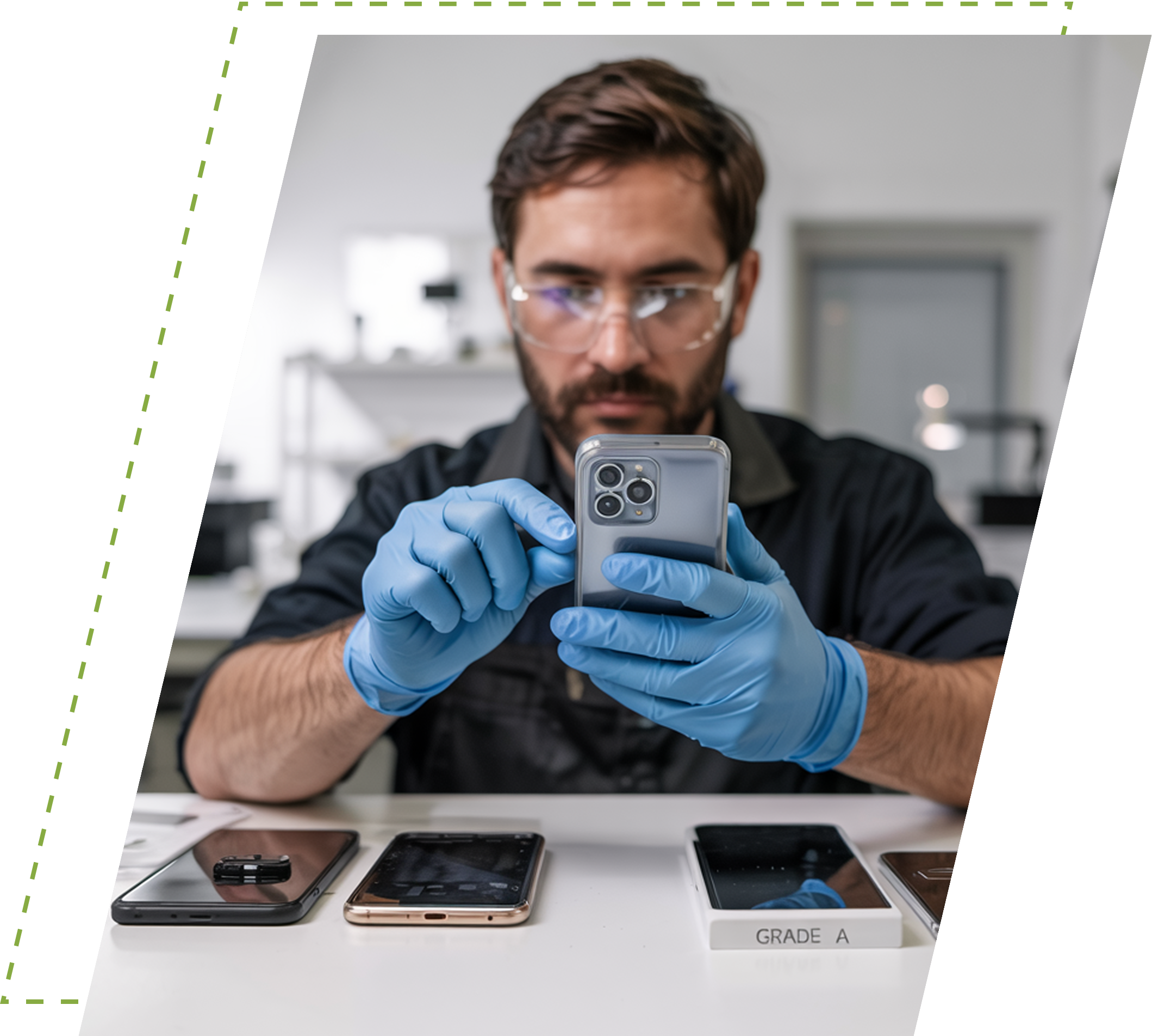 image of man checking mobile phone