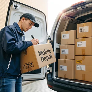 image of parcels being dispatched