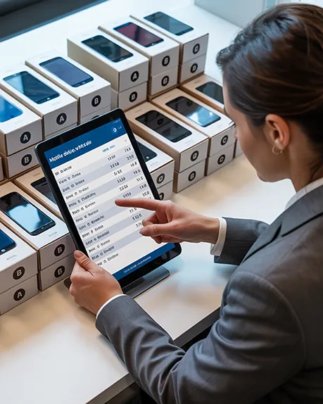 image of woman using tablet
