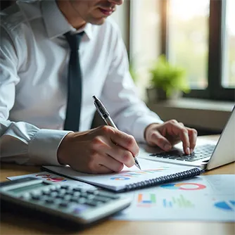 man writing image