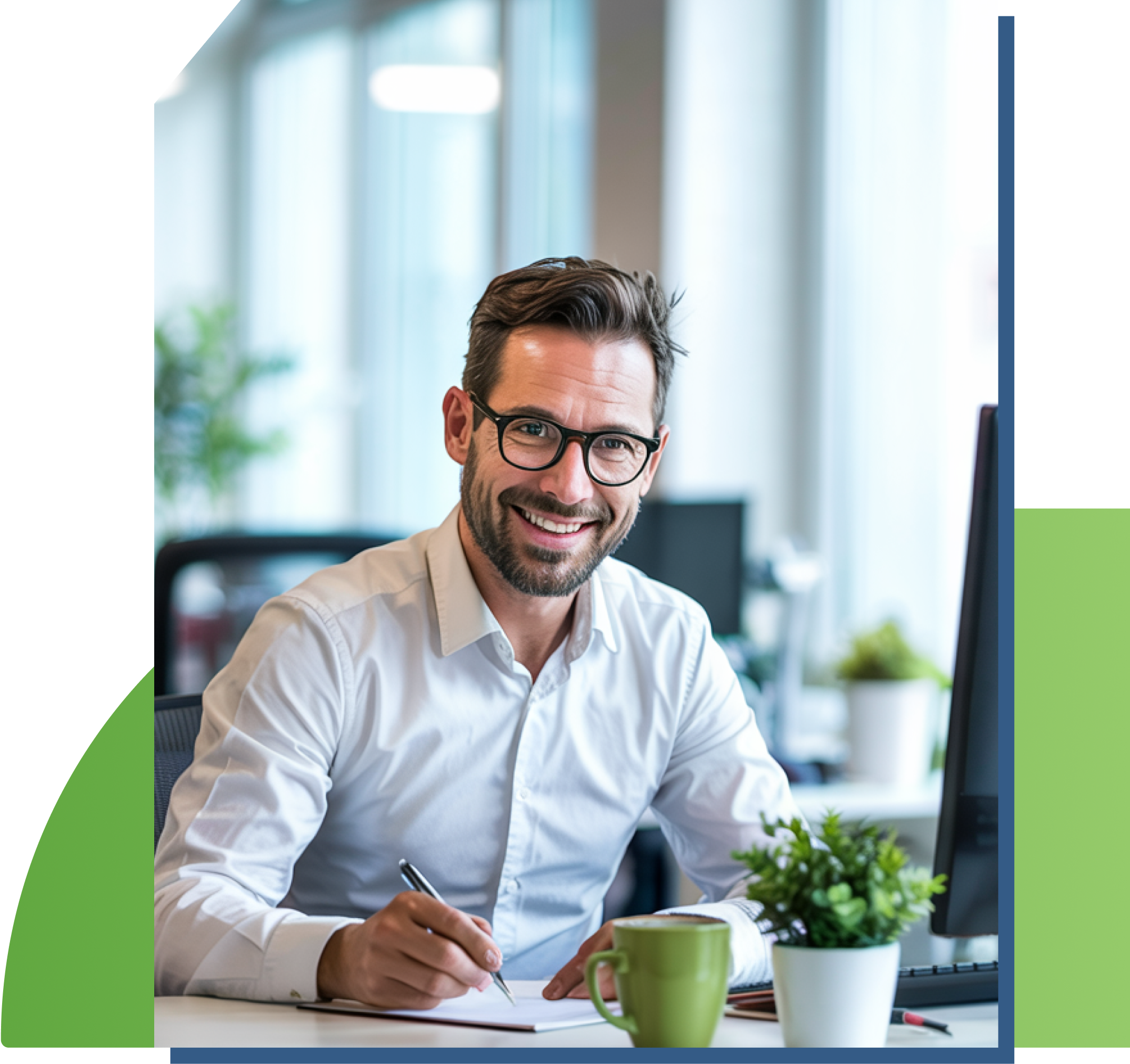image of business man laughing