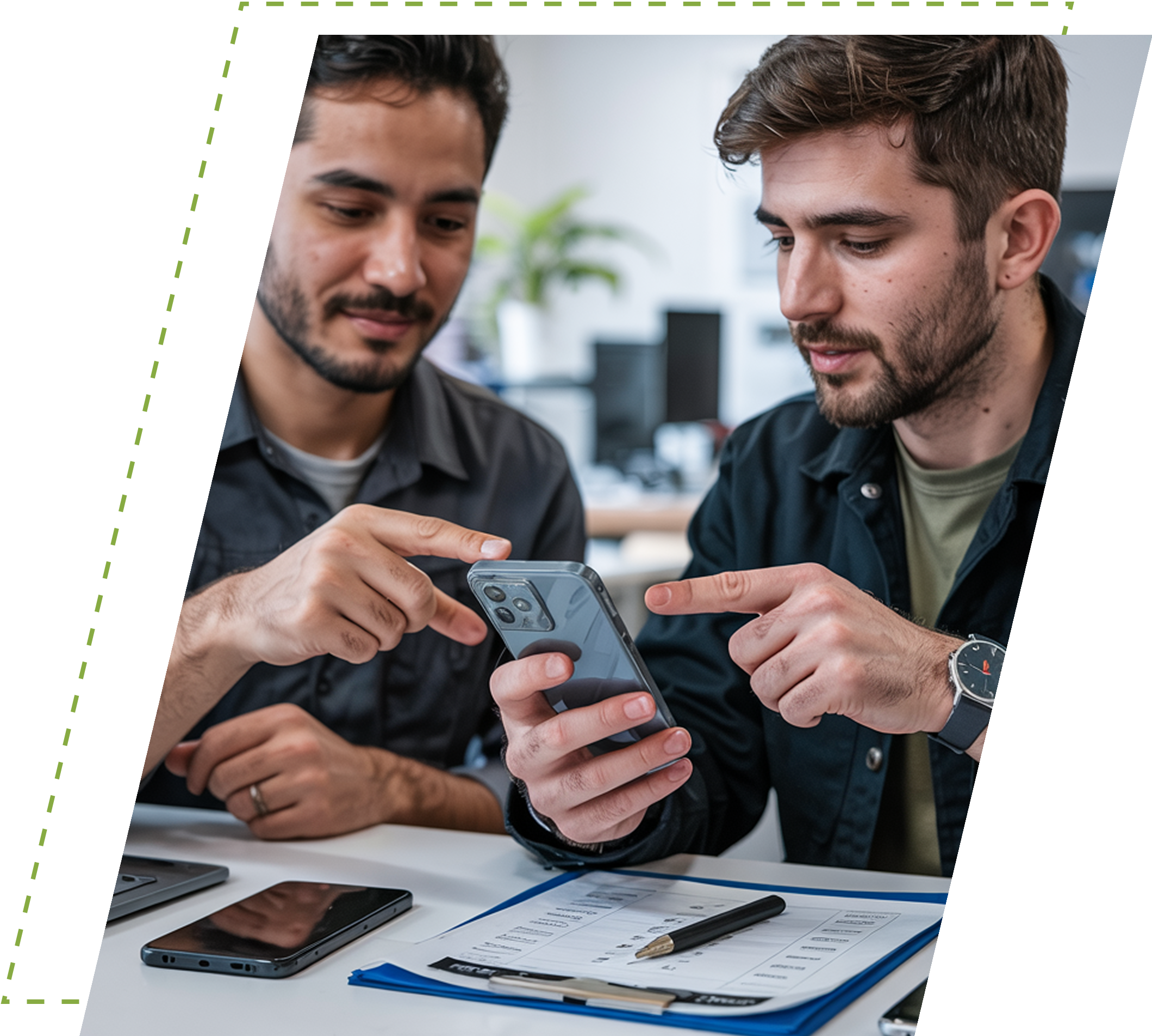 image of two man checking mobile 