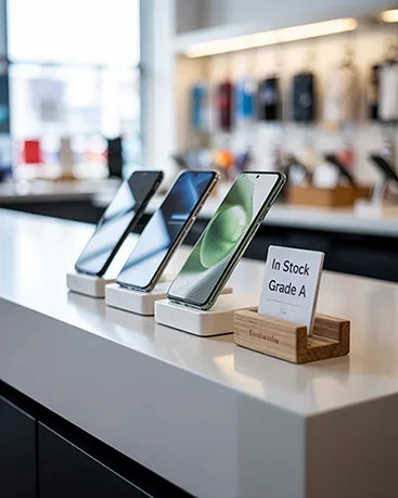 image of mobile phones currently in stock