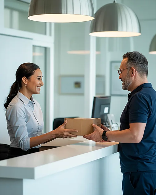 image of woman delivering parcel