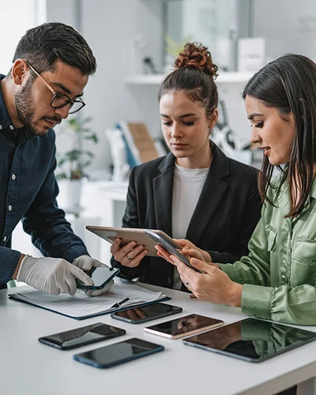 image of users check the tablet